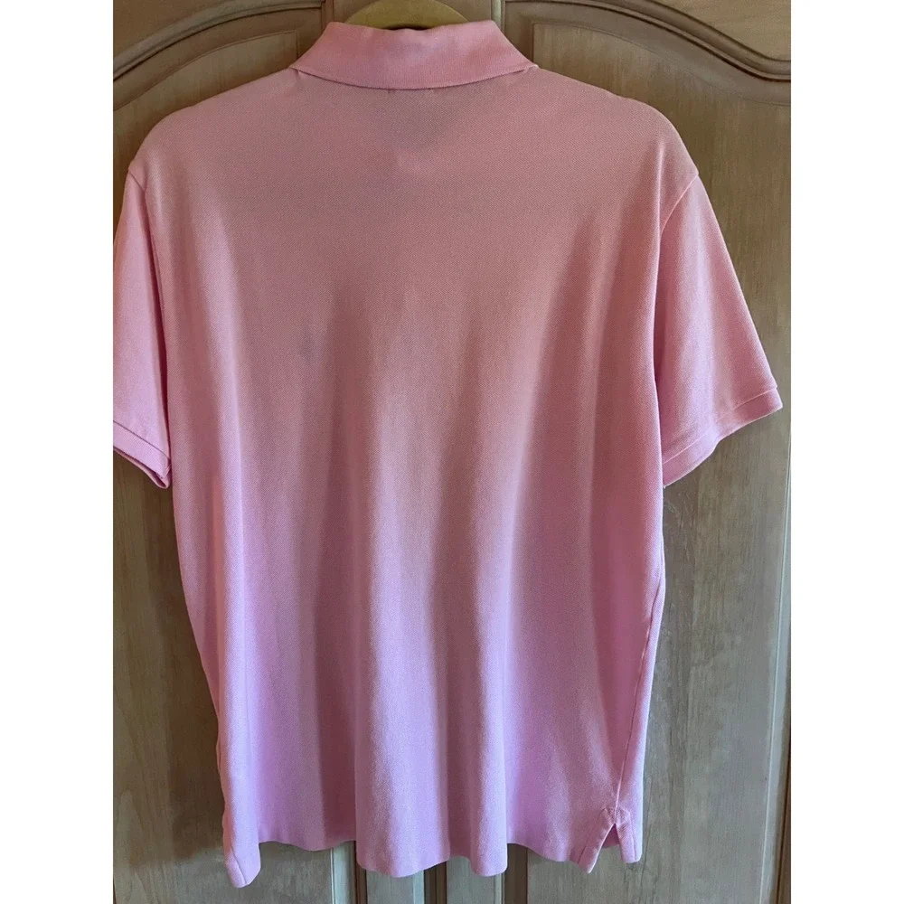 Polo Ralph Lauren Polo Shirt Mens M Pink Good Custom Slim Fit Cotton Pique Logo